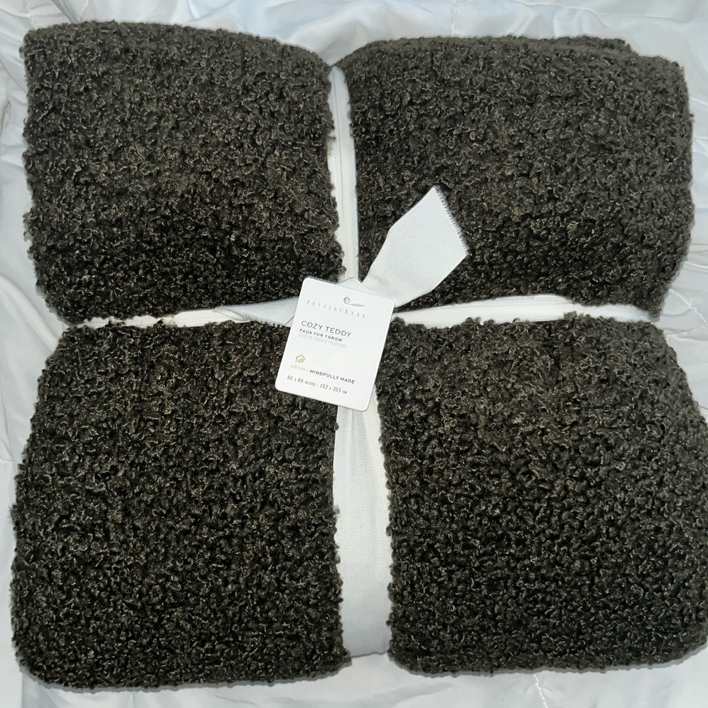 Brand new pottery barn teddy throw blanket